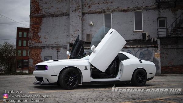 Check out Fabi's @wcp_racing Dodge Challenger with Vertical Lambo Doors Conversion Kit for Vertical Doors, Inc.