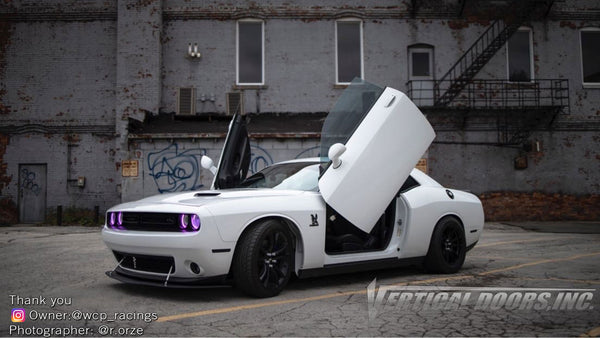 Check out Fabi's @wcp_racing Dodge Challenger with Vertical Lambo Doors Conversion Kit for Vertical Doors, Inc.