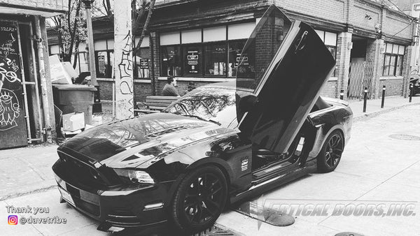 Check out @davetribe Ford Mustang Convertible  from Ontario Canada featuring door conversion kit by Vertical Doors, Inc. AKA "Lambo Doors"