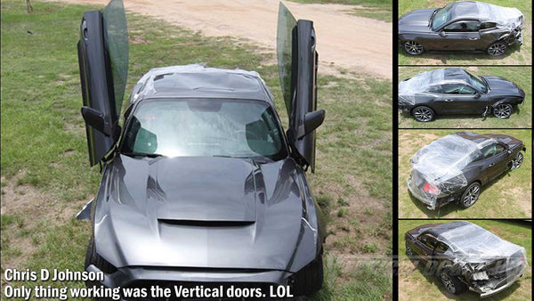 Ford Mustang Crash Test Chris D Johnson  Only thing working was the Vertical doors. LOL