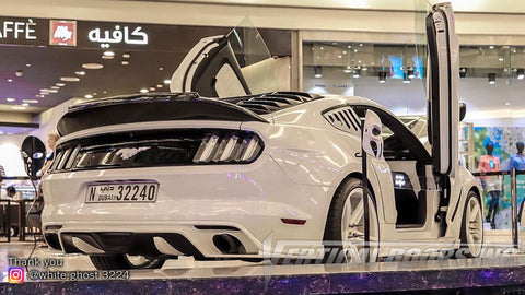 Bakri's 2016 Ford Mustang "White Ghost" Featuring Vertical Lambo Doors from Vertical Doors, Inc.