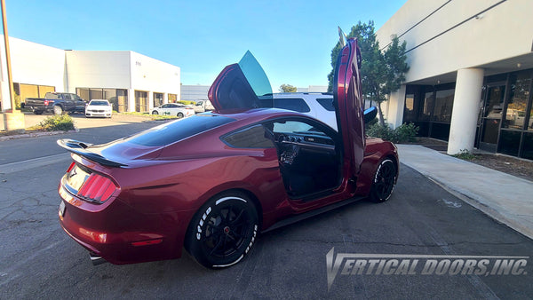Ford Mustang from California featuring Vertical Lambo Doors Conversion Kit from Vertical Doors, Inc.