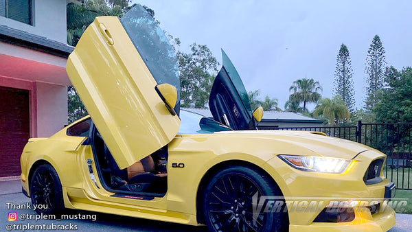 Check out @triplem_mustang Mustang from Australia featuring Vertical Lambo Doors Conversion Kit by Vertical Doors, Inc.