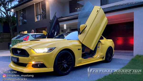 Check out @triplem_mustang Mustang from Australia featuring Vertical Lambo Doors Conversion Kit by Vertical Doors, Inc.