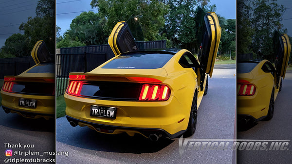 Check out @triplem_mustang Mustang from Australia featuring Vertical Lambo Doors Conversion Kit by Vertical Doors, Inc.