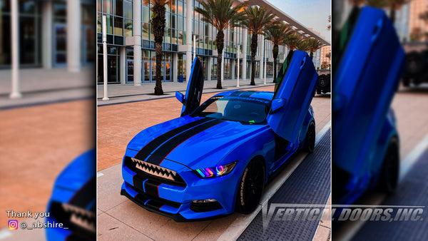 Check out Allen's @_abshire_ Ford Mustang from California featuring Vertical Lambo Doors Conversion Kit from Vertical Doors, Inc.