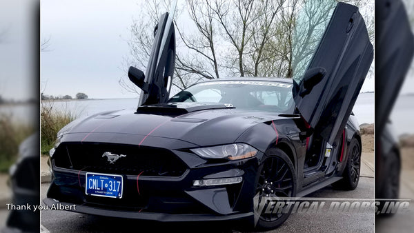 Check out Albert's Ford Mustang from Ontario Canada featuring Vertical Lambo Doors Conversion Kit from Vertical Doors, Inc.