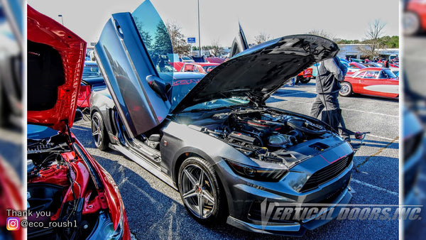 Check out Ron's Ford Mustang, Roush RS1 Edition from Tennessee featuring Vertical Lambo Doors Conversion Kit from Vertical Doors, Inc.