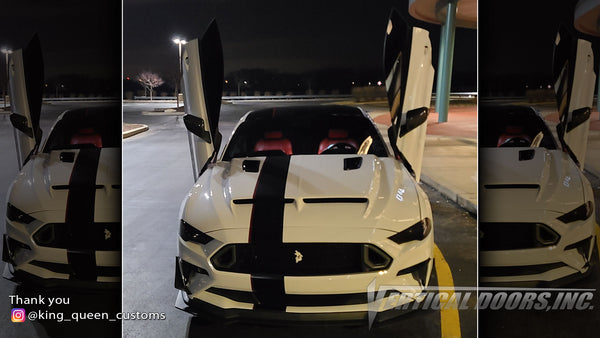 Check out @king_queen_customs Ford Mustang from Missouri featuring Vertical Lambo Doors Conversion Kit by Vertical Doors, Inc.