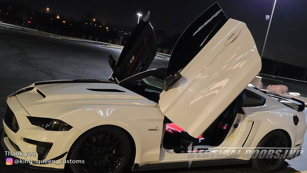 Check out @king_queen_customs Ford Mustang from Missouri featuring Vertical Lambo Doors Conversion Kit by Vertical Doors, Inc.