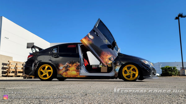 Check out @goldrushmikeb Honda Civic from California featuring Vertical Lambo Doors Conversion Kit from Vertical Doors, Inc.