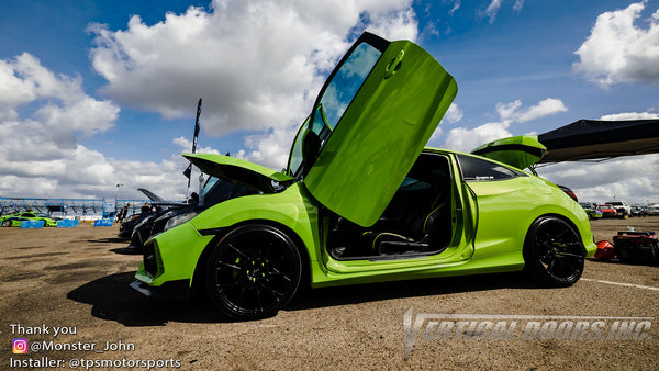 Check out @Monster_John Honda Civic Coupe from California featuring Vertical Doors Conversion kit by Vertical Doors Inc.