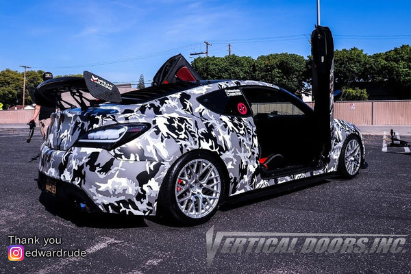 Edward's Hyundai Genesis Coupe featuring Vertical Doors, Inc., vertical lambo doors conversion kit.