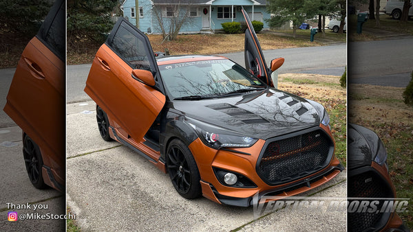 @MikeStocchi Hyundai Veloster from New Jersey featuring Vertical Lambo Doors Conversion Kits from Vertical Doors, Inc.