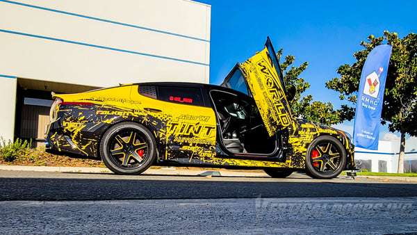 Kia Stinger from California featuring Vertical Door conversion kit by Vertical Doors, Inc. AKA "Lambo Doors"