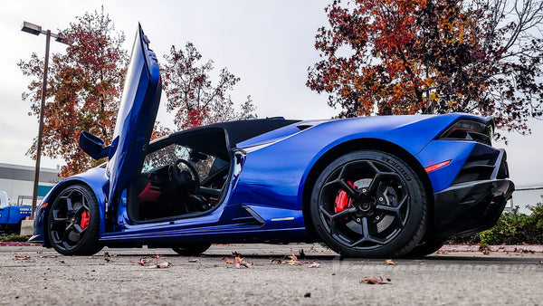 Lamborghini Huracan EVO from California featuring Door conversion kit by Vertical Doors, Inc. AKA "Lambo Doors"