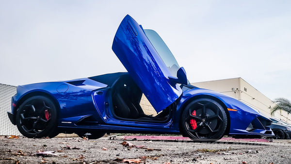 Lamborghini Huracan EVO from California featuring Door conversion kit by Vertical Doors, Inc. AKA "Lambo Doors"