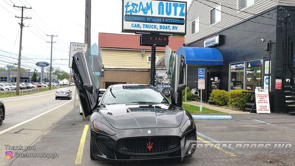 Check out Doug's @teamnutzpgh Maserati GranTurismo from Pennsylvania with Vertical Lambo Doors Conversion Kit for Vertical Doors, Inc.
