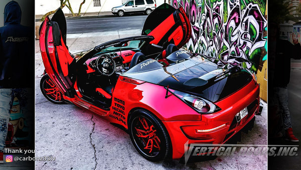 Check out @carbonz33lv Nissan 350Z from Nevada featuring vertical lambo doors conversion kit by Vertical Doors, Inc.