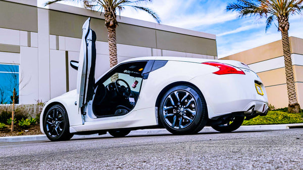 Nissan 370Z from California featuring Door conversion kit by Vertical Doors, Inc. AKA "Lambo Doors" 