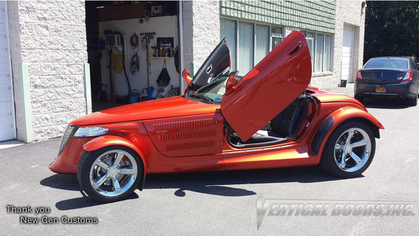 Installer | NewGen Customs| Holbrook, NY | Plymouth Prowler with Vertical Lambo Doors Conversion Kit for Vertical Doors, Inc.