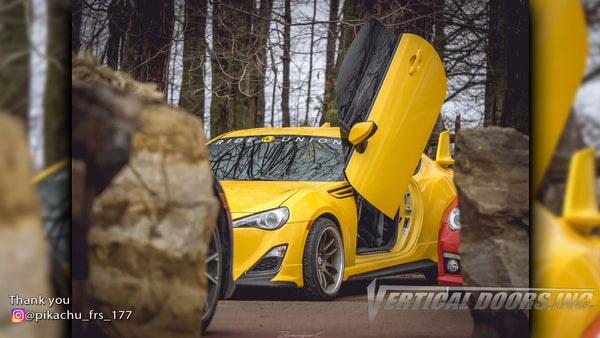 Check out @pikachu_frs_177o Scion FRS from Québec, Canada featuring Vertical Lambo Doors Conversion Kit from Vertical Doors, Inc.