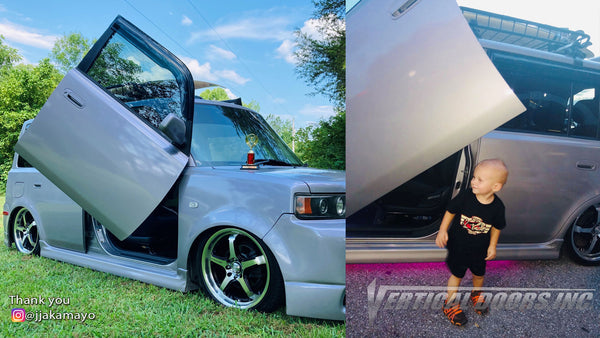 Check out Jon's @jjakamayo Scion XB from Tennessee featuring Vertical Doors, Inc., Vertical Lambo Doors Conversion Kits.