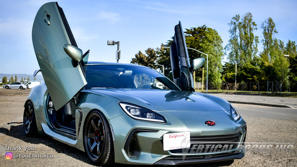 Check out @touchmaicu 2022 Subaru BRZ from the Bay Area CA featuring Vertical Doors, Inc. door conversion kit. AKA "Lambo Doors"