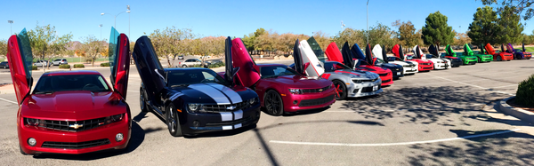 Check out "The Southern Nevada Camaro Club (SNCC)" Chevrolet Camaros featuring Vertical Doors, Inc. vertical lambo doors conversion kit.