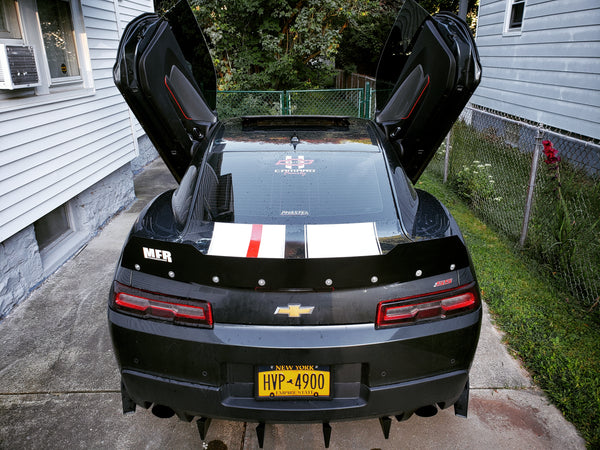 Check out James Chevrolet Camaro 2SS featuring Vertical Doors, Inc. vertical lambo doors conversion kit.