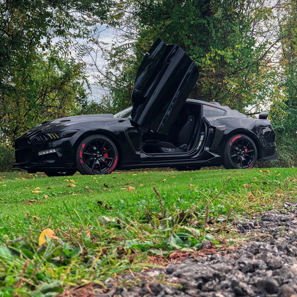 Check out Curtis Ford Mustang 6thGen from Ohio featuring Vertical Lambo Doors Conversion Kit from Vertical Doors, Inc.