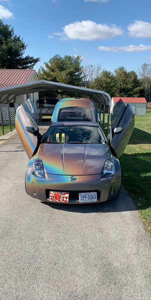 Dustin's Nissan 350Z with Vertical Lambo Doors by Vertical Doors, Inc.