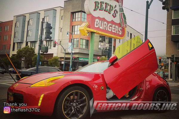 Check out Katrina's Nissan 370Z from San Francisco, CA featuring Vertical Lambo Doors Conversion Kit by Vertical Doors, Inc.