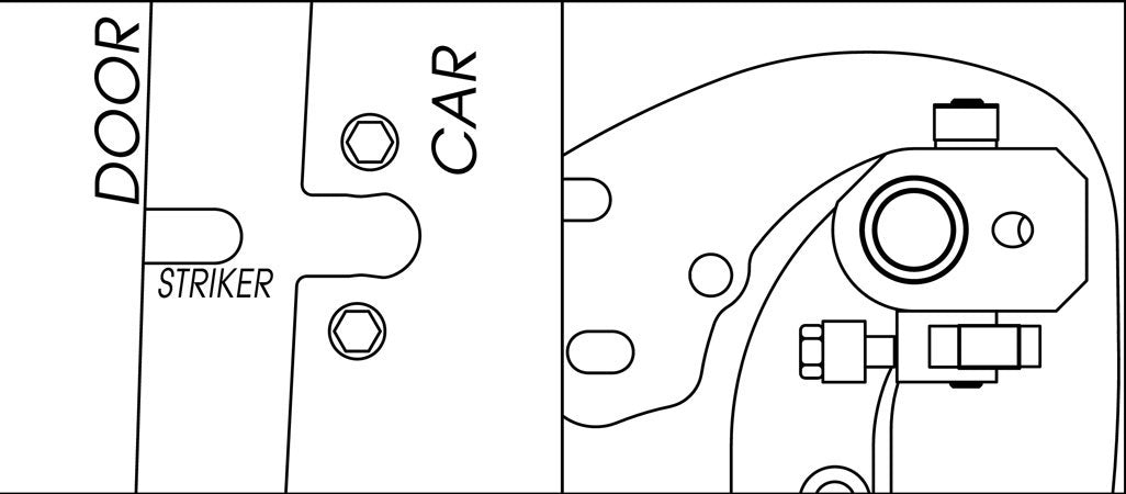 Adjust the Vertical Doors, Inc. Door striker