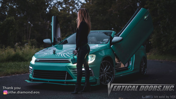 Check out Briana's @the.diamond.eos 2010 VW Eos from Pennsylvania featuring Vertical Lambo Doors Conversion Kit. 