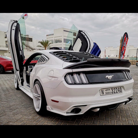 Bakri's 2016 Ford Mustang "White Ghost" Featuring Vertical Lambo Doors from Vertical Doors, Inc.