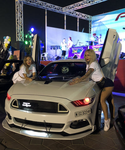 Bakri's 2016 Ford Mustang "White Ghost" Featuring Vertical Lambo Doors from Vertical Doors, Inc.