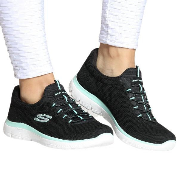 New with Defects SKECHERS Cool Classic Black Turquoise Women&#039;s 8.5W |