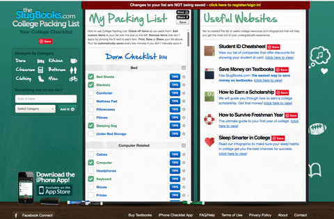 packing list