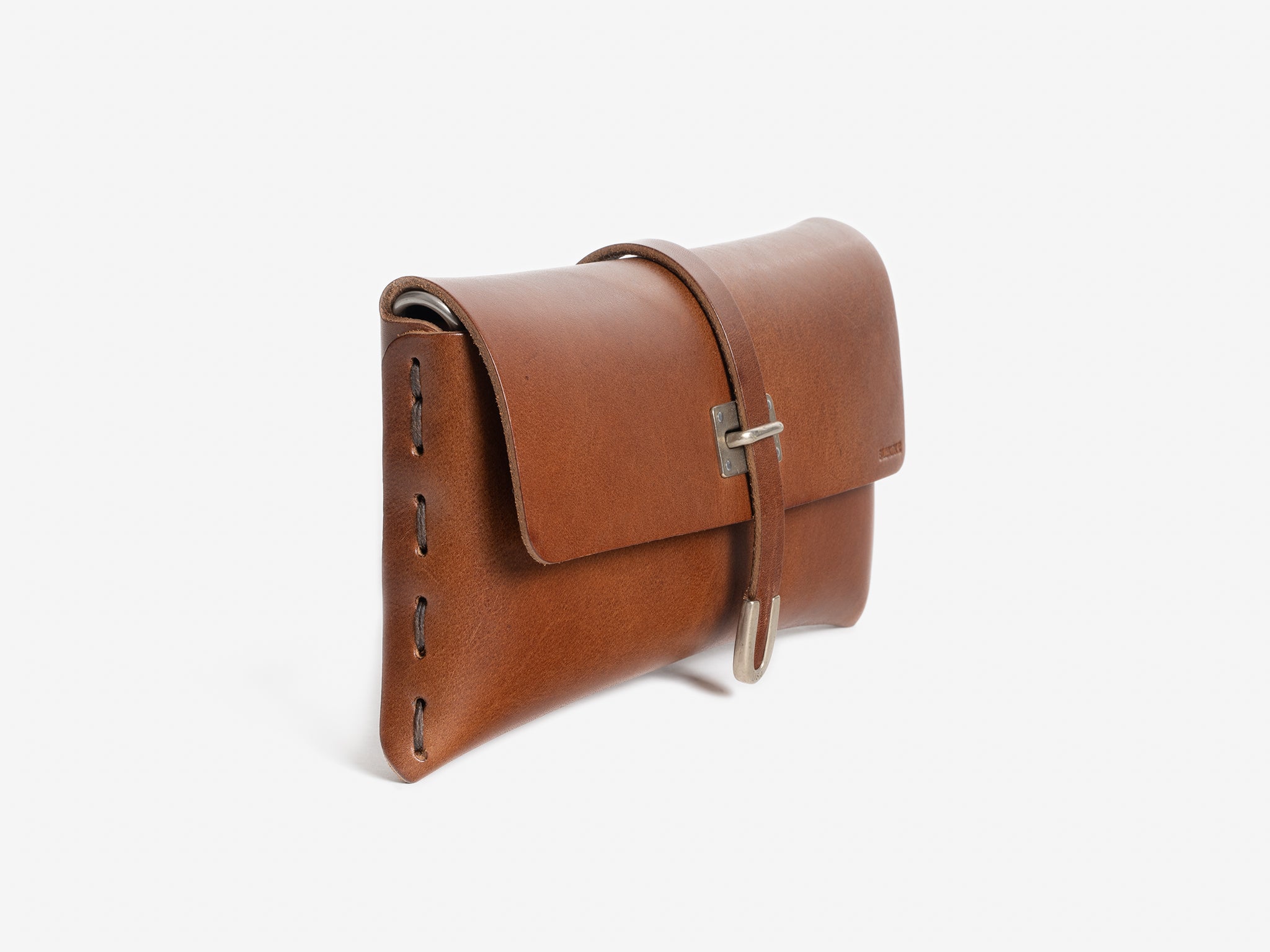 No. 125 Small Leather Clutch, Tan Full-Grain Vegetable Tanned