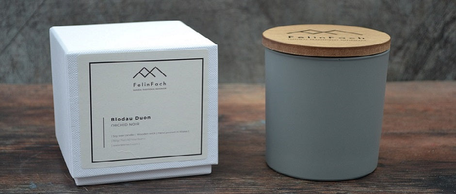 Handmade candles, hand poured by FelinFach and made with 100% natural soy wax
