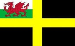 Welsh flag - Flag of St David with a Welsh Dragon