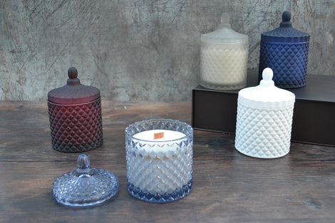 Hand poured candles - cut glass geo candles