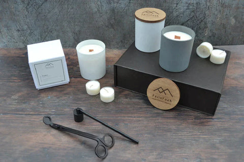 Candles in Glass Jars - Signature Candles in matt grey and matt white coloured glass jars