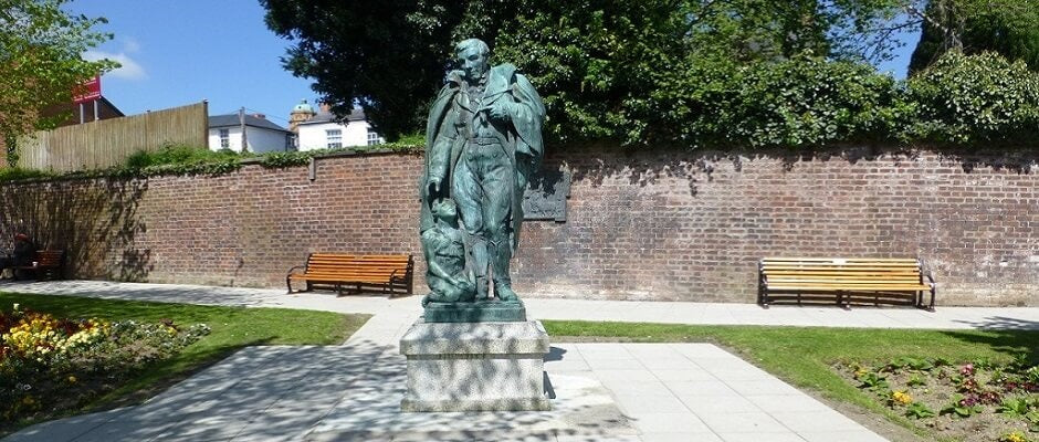 Robert Owen Statue in Newtown, Monthgomeryshire