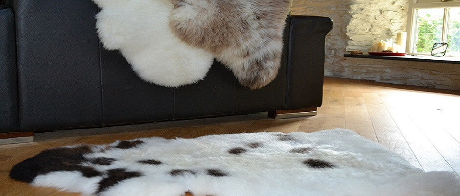 How to Clean a Sheepskin Rug - Ethically sourced in natural off white, Jacob rare breed fleeces