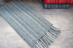 Wool Scarf - Hand woven in Wales Silver Grey