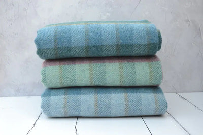 Abereiddi. Wool throws, hand woven in Wales