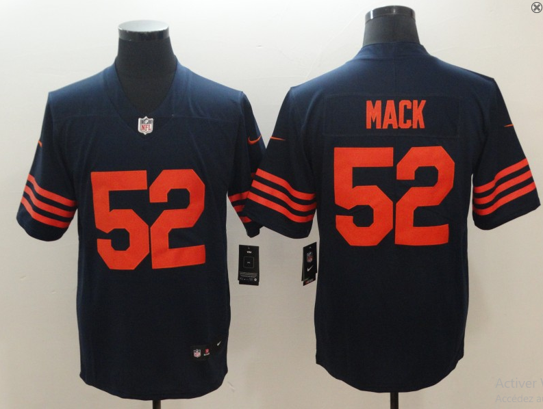 Chicago Bears #52 Khalil Mack bleu 