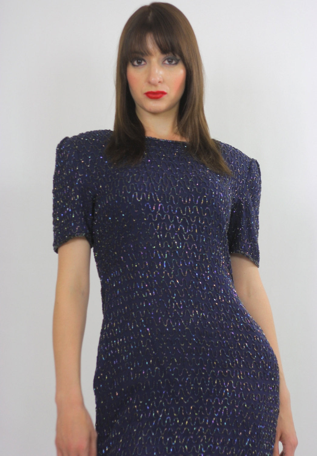 navy wiggle dress